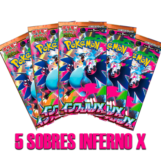PACK 5 SOBRES - Mega Inferno X  Pokemon JAPONÉS
