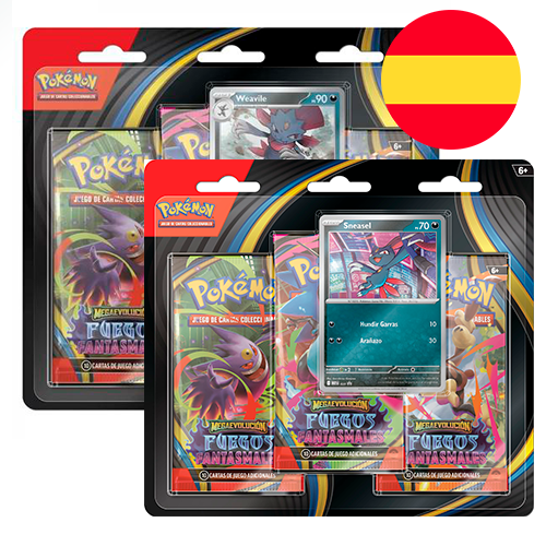 Pack Blister – Fuegos Fantasmales (Español) | Pokémon TCG | Triple Booster Pack